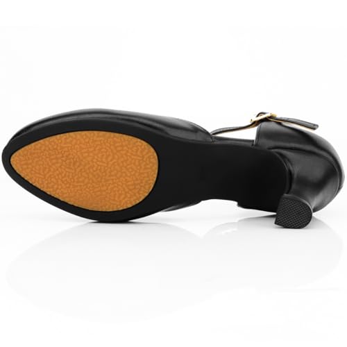 Keemi Latin Dance Shoes Character Shoes for Women,Non-Slip Ankle Strap Dancing Heels for Salsa Tango Wedding Flamenco,2.3"4