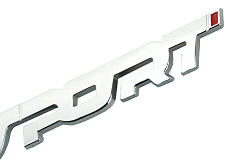 2 Pack Metal Car Sport Point Emblem Sticker,3D Premium Car Side Fender Rear Trunk Emblem Logo Badge Vehicle Car Motorcycle Decals Accessories (Silver Red) #TOP4