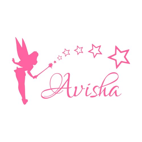 Petite Fée Stickers Muraux Filles Nom Personnalisé Stickers Muraux Chambre D'enfants Tête De Lit Armoire Art Décor Vinyle Peintures Murales Grand - 64x114...