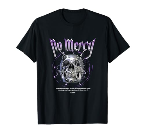 No Mercy Heavy-Metal Skull - Aesthetic Edgy Streetwear T-Shirt