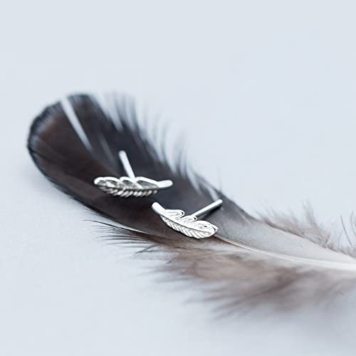 Boucles d'oreilles plume en argent 925 comme idée de cadeau de Noël - 3