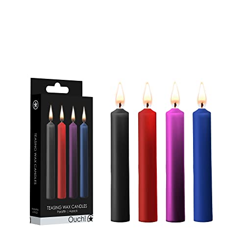 Shots Ouch! - 4-Pack Teasing Parafin Wax Candles - Mixed Colors