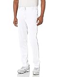 WILSON Men's Classic Relaxed Fit Piped Baseball Pant, White/Dark Green, Large
