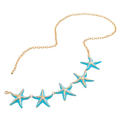 Metallic Star Fish Waist Chain Lustrous Belly Chain for Female Fashion Decors Casual Formal Body Jewelry Swimwear Accessories