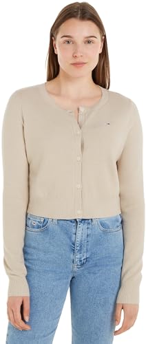 Tommy Jeans TJW CRP Essential Cardigan DW0DW17252, Beige (Newsprint), L