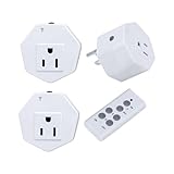 リモコンコンセント 電気器具専用 コンセントスイッチをリモコン操作 電源タップ 家庭用 USプラグ (コンセント3台セット)
