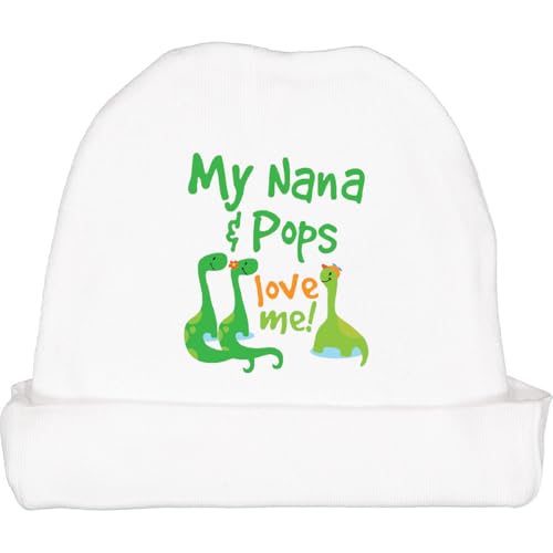 inktastic Nana and Pops Love Me Dinosaur Grandson Baby Beanie Hat