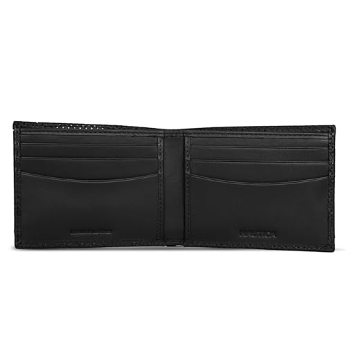 Image of Nautica Men's Bifold Leather Wallet | RFID Blocking | ID Window | Card Slots | Organization | Durable | Stylish