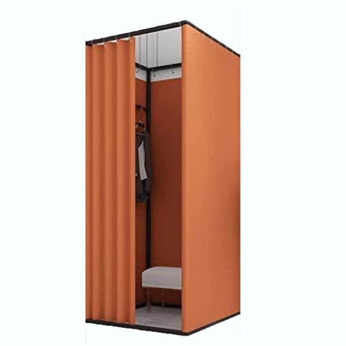 SIAMZYWV Square Mobile Fitting Room, Portable Dressing Room Frame with Curtain and Hook, Changing Room for Clothing Store, Boutiques, Office