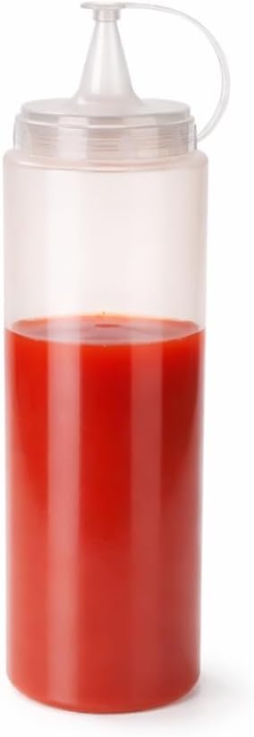 Sos Şişesi Sosluk Ketçap Mayonez Sızdırmaz Yağlık Sirkelik İnce Uçlu Plastik Şişe BPA FREE (Şeffaf, 700 ml)(2)
