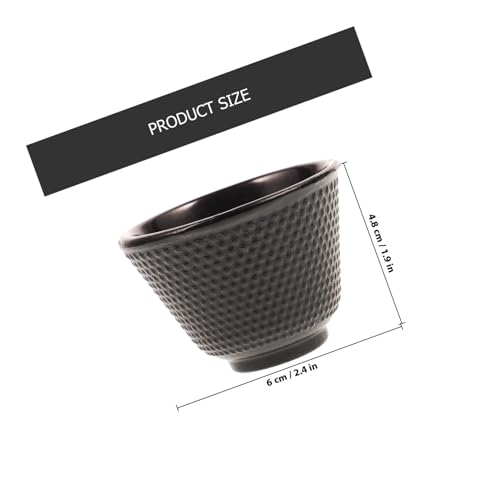 Abaodam 2個 鋳鉄製ティーカップ レトロ和風茶器 創造的な形状デザイン 安定した底面加工 な丸型口縁 お茶用ドリンクウェア