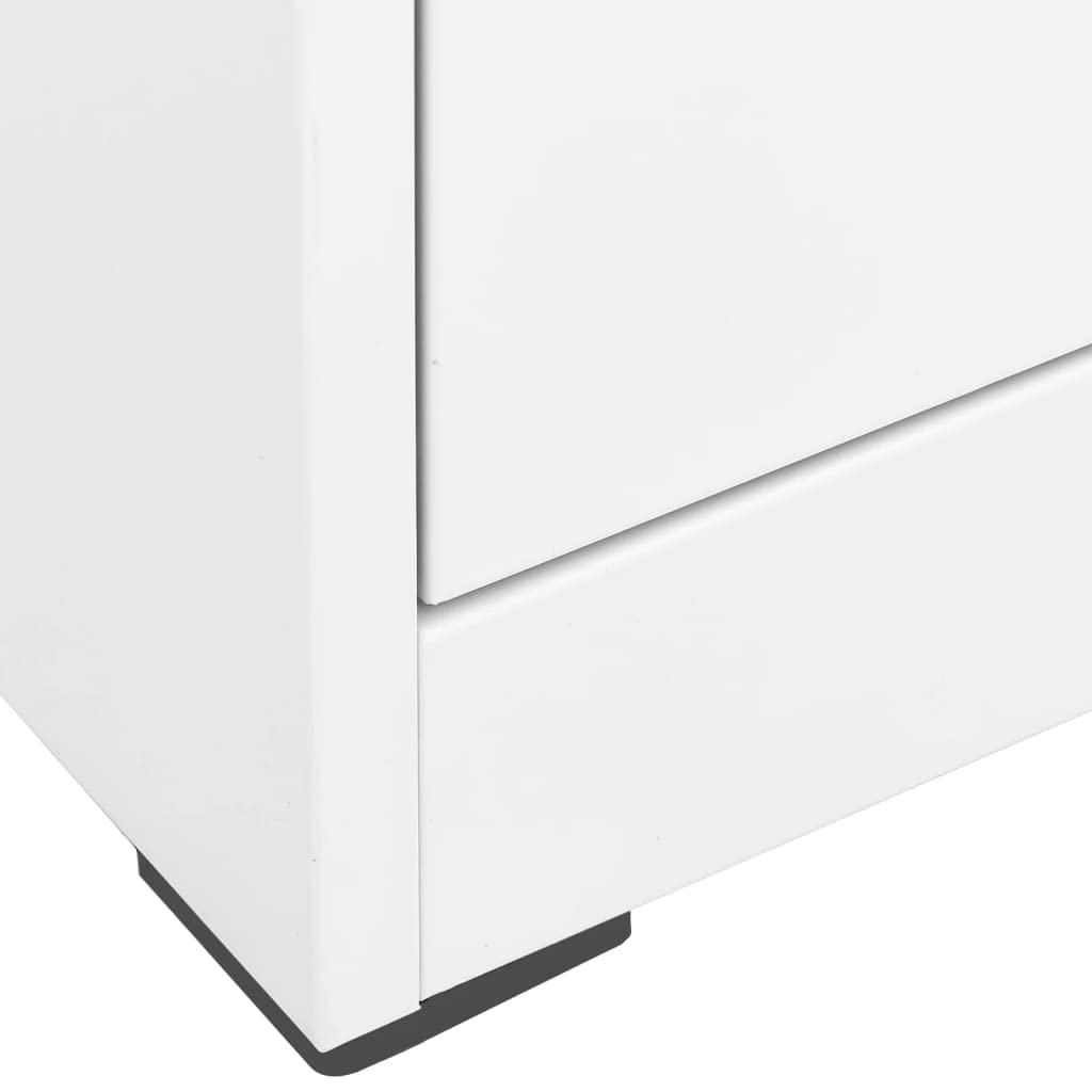 Armadietto portadocumenti bianco in acciaio 46 x 62 x 72,5 cm con 2 cassetti e serratura, armadietto sospeso per cartelle legali A4, armadio da ufficio per riporre documenti in ufficio o