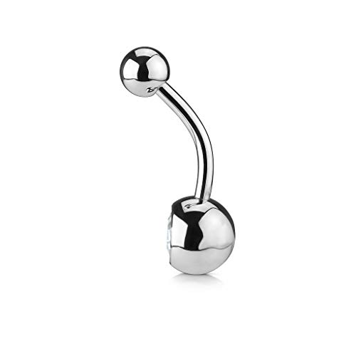 Stainless Steel Navel Ring - Round Belly Button Piercing