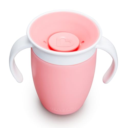 Image of Munchkin Miracle Drip Cup 360 with Handles and Lid 200 ml - Pink