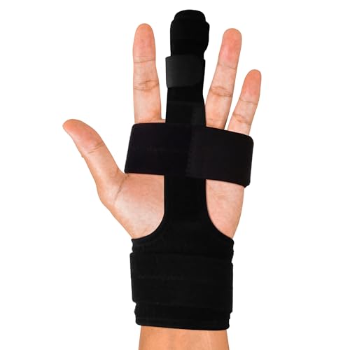 Trigger Finger Splint Middle Finger Brace | Middle Finger Splint For Broken or Fractured Middle Finger, Arthritis, Tendonitis, Tenosyvitis | Mallet Trigger Finger Straightener Immobilizer | LARGE