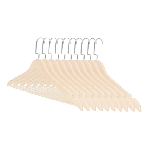 Cabilock Elegant Non-Slip Wood Hangers 10pcs Retro Design for Coats Skirts Long Lasting