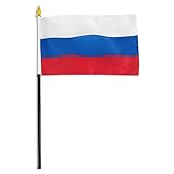 Russia 4 x 6 inch World Stick Flag Made in USA by Annin