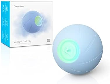 Cheerble Smart Interactive Dog Toy, Wicked Ball SE, Automatic Moving Bouncing Rotating Ball, Active Rolling Ball for Toy and Small Dogs, Peppy Pet Ball with Lights, Fun Birthday Gift (Blue)