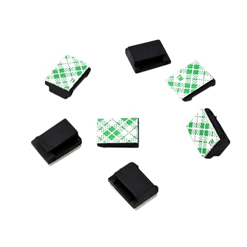 60 piezas Clips Adhesivos Negros para Fijación Compacta de Cables para Organización Ordenada de Cables para Oficina y Auto miniatura 1