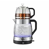 TTAK Electric Glass Tea Maker Set with LED Display – 1.8L Water Kettle & 1.2L Infuser...