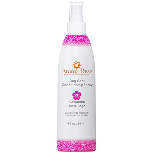 Dog Coat Conditioning Spray – Pet-Friendly Detangler Spray with Natural Essential Oils for Dogs – Daily Dog Spray to Eliminate Odors and Knots – Geranium Sage 4.5 oz. Dog Coat Conditioning Spray – Pet-Friendly Detangler Spray with Natural Essential Oils for Dogs – Daily Dog Spray to Eliminate Odors and Knots – Geranium Sage 4.5 oz.