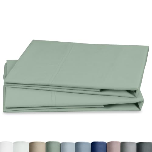 California Design Den 100% Egyptian Cotton Pillow Cases Standard Size Set of 2 Hotel Cotton Pillow Cases Soft and Breathable Mint Green Pillowcase - Mint Green