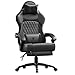 Produktbild Dowinx Gaming Stuhl, Ergonomischer Gamer Sessel aus PU-Leder mit Lendenstütze, Massagefunktion und breiter Rückenlehne, Belastbar bis 150 kg, Schwarz