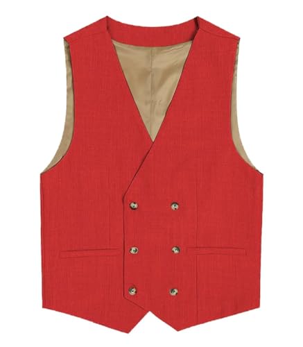 Men's Double Breasted Suit Vest Business Formal Slim Fit Dress Waistcoat Wedding Business Prom
