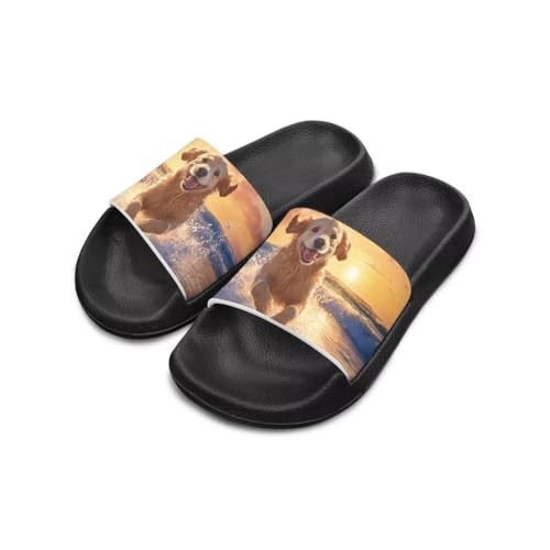 Image of Unisex Slides for Girls Boys Comfortable Slippers Slides Non-slip Shower Shoes House Fashion Thick for Indoor & Outdoor Gifts