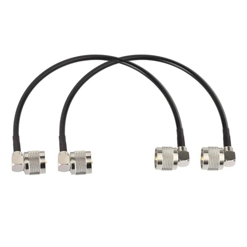 Superbat PL259 Kabel 30cm RG58 UHF Stecker auf Stecker Rechtwinklig Low loss 50 Ohm Verlängerungskabel CB Funk kabel (2 Stück) für Amateurfunk HAM Funkantennen Analysator CB Funk, SWR-Meter