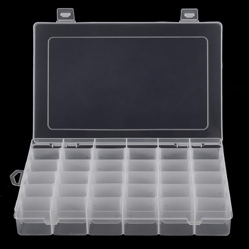 ZEONHEI 4 Pack 36 Grids Clear Bead Storage Box, Plastic Earring Divider Box - Image 4