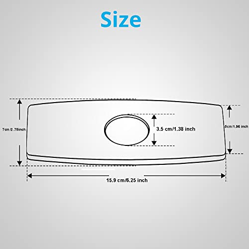 Wovier 6" Chrome Rectangle Faucet Plate Escutcheon,Suitable For 4 Inch Sink, 3-To-1 Hole Cover Deck #TOP4