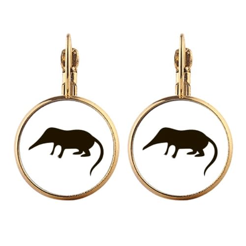Boucles d'oreilles musaraigne or noir clips cadeau anniversaire original