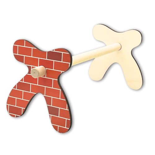 Jamso Design Cavaletti mit Mauer-Motiv | Springhürde für Hobby Horse, Steckenpferde | 4 Höhen | Ergänzung Reitspiel, Steckenpferd, Stabpferd, Hobbyhorsing, Reitparcours