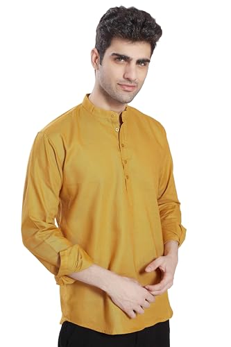 Image of DIVISIVE Men's Slim Fit Full Sleeves Cotton Short Kurta