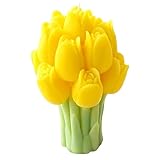 Cereria Di Giorgio - Candela a forma di mazzolino di tulipani - Colore Senape - Lavorazione artigianale - Spring Collection - Con sacchetto regalo - Made in Italy