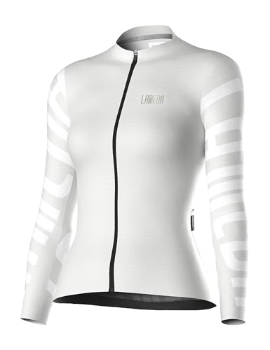 LAMEDA Radtrikot für Damen, langärmelig, atmungsaktiv, mit Taschen, Fahrrad-Shirts für Rennrad, Weiss/opulenter Garten, Klein LAMEDA Radtrikot für Damen, langärmelig, atmungsaktiv, mit Taschen, Fahrrad-Shirts für Rennrad, Weiss/opulenter Garten, Klein