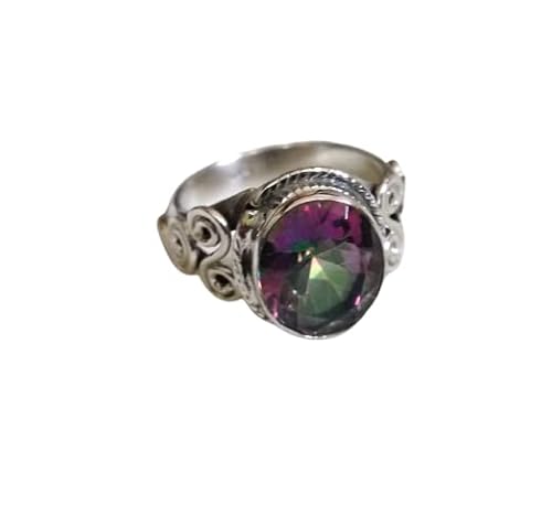 Genuine Rainbow Fire Mystic Topaz Ring, Solid 925 Sterling Silver, Engagement Ring, Vintage Jewelry Handmade Mystic Topaz Ring, Best Gift For Women, Fine Jewelry, Bridesmaid Gift, Awesome Jewelry