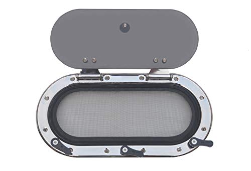Galamarine Boat Porthole/Portlight Hatch/Window- Stainless Steel Oval Opening for Boat/Yacht/RV (7.9