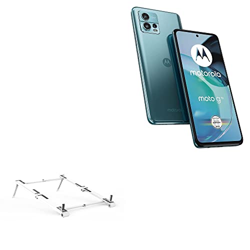 BoxWave Stand and Mount Compatible with Motorola Moto G72 - Pocket Aluminum Stand 3-in-1, Portable, Multi Angle Viewing Stand for Motorola Moto G72 - Metallic Silver