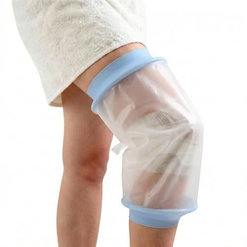 IKAAMDX Protector de ducha impermeable para rodillas, protector de yeso reutilizable para ducha, anillo de sellado elástico para vendajes de yeso y heridas, funda protectora para adultos según OPn