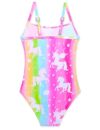 Gnainach Girls One Piece Swimsuits with Adjustable Straps Multicolor Bathing Suits Kids Beach Swimwear for 2-10 Years2