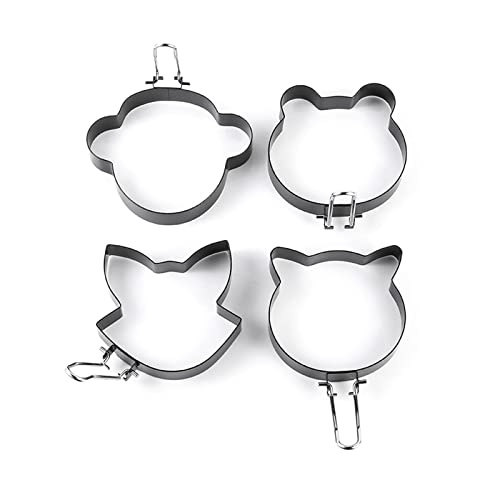 4 個目玉焼きシェイパーテフロン加工オムレツメーカー揚げ調理器キッチンアクセサリーステンレス鋼の卵リンググリドル用