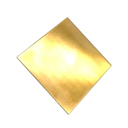 真鍮製のシート、 真鍮箔板 H62 厚さ0.1〜0.8mm 各種サイズ(0.6x100x100mm 1pc)