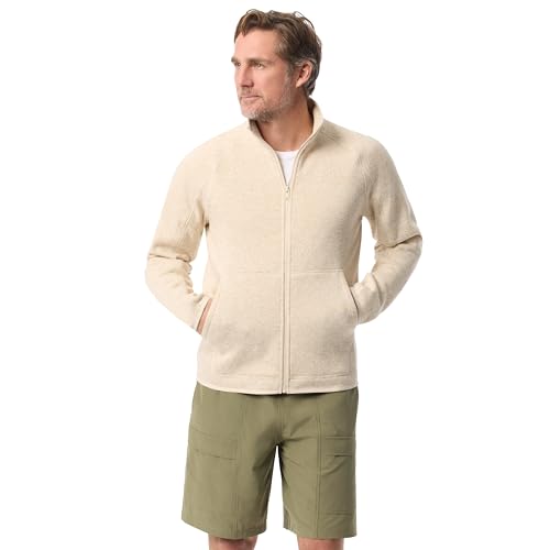 BASS Outdoor Men's Full Zip Front Long Sleeve Fleece Sweater Jacket Standard