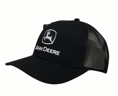 Casquette de baseball noire John Deere brodée pour protéger vos yeux du soleil avec style et confort