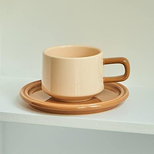 Coffee Cup And Saucer Set Mug For Family Tea Cup Set Cups And Mugs Drinkware Coffee Cups Coffee Mug Set (Egg Dance) (Coffee With Almond)
