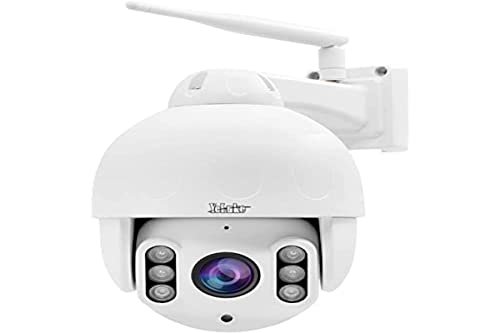 Caméra extérieure WiFi PTZ 5MP avec Suivi Automatique, caméra IP sans Fil à Zoom Optique 5X avec Audio bidirectionnel, Prise en Charge de la Vision Nocturne IR/détection Humaine/Fente pour Carte SD Cover