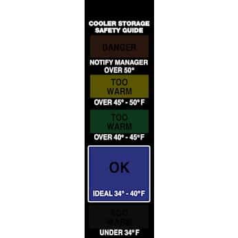 Digi-Sense Reusable Low-Temperature Labels, Cooler, 34 to 50F (1 to 10C); 10/Pk