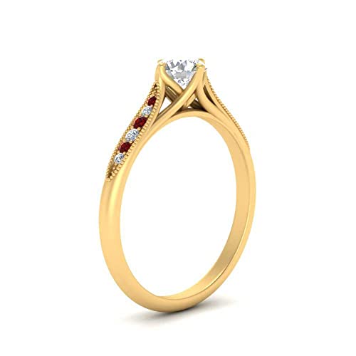 Image of Choose Your Gemstone Compass Point Ring Yellow Gold Plated Round Shape Vintage Engagement Rings Ornaments for Wife Symbol of Love Clarity Comfortable US Size 4 to 12